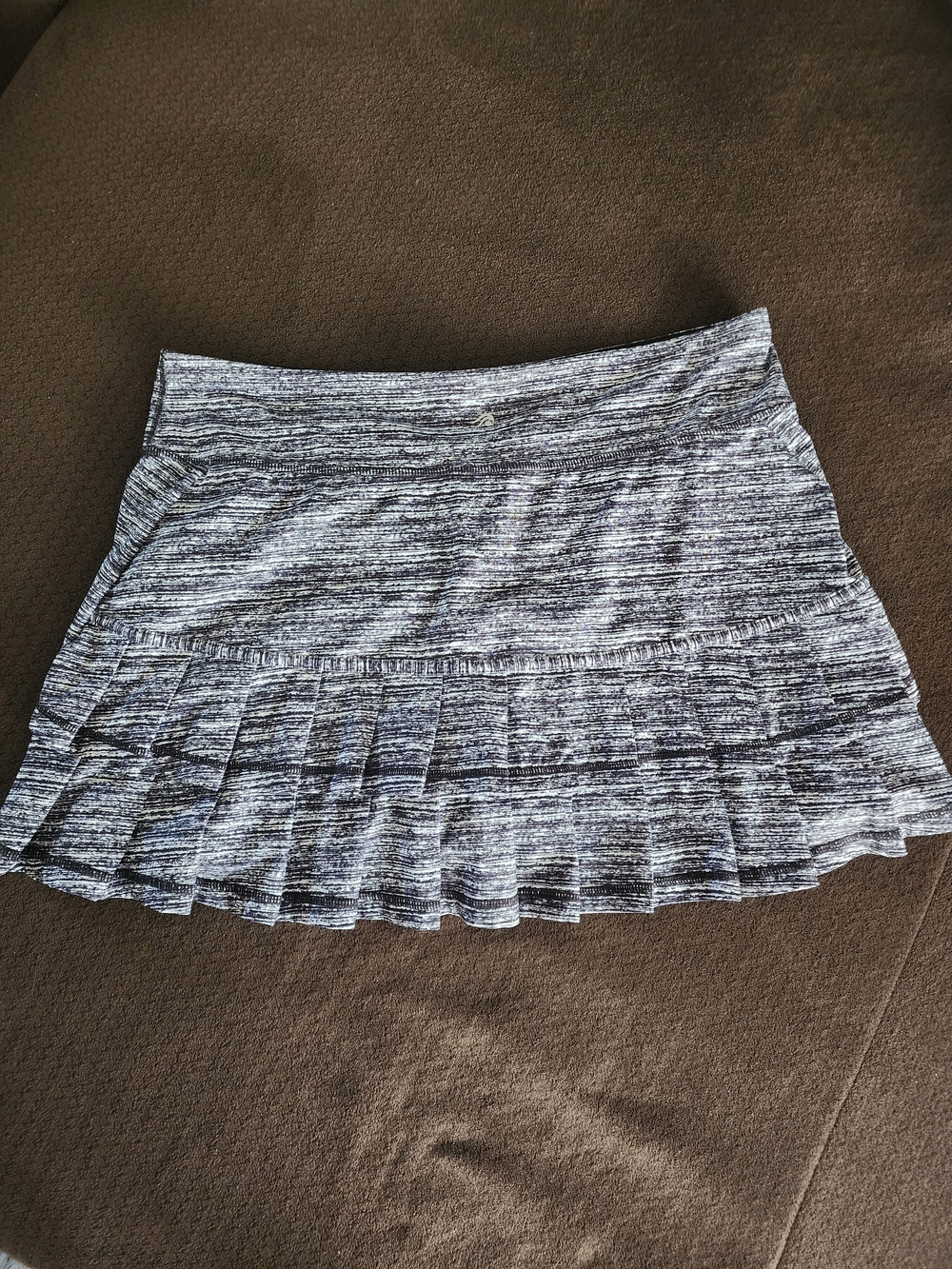 Ideology Black and White Heathered Tiered Ruffle Pickleball Tennis Golf Skort XL